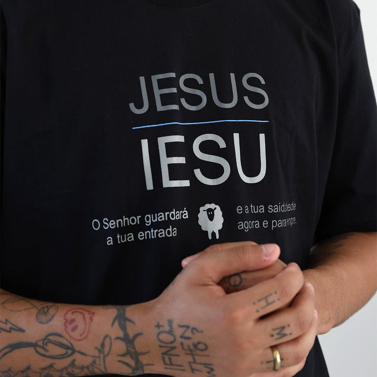 Camiseta Básica Unissex Manga Curta - Desde Agora e Para Sempre - Preta - iesustore