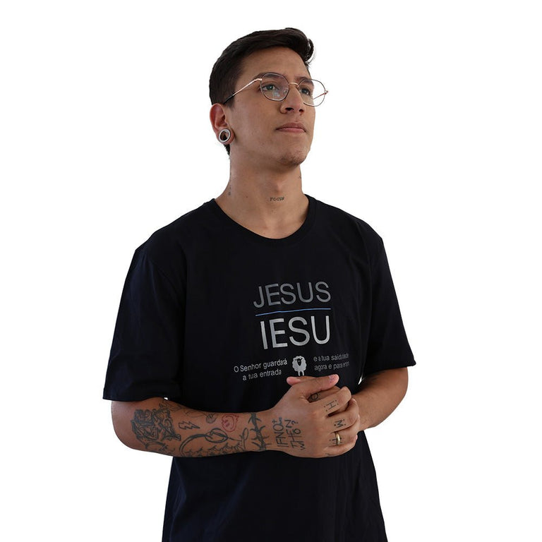 Camiseta Básica Unissex Manga Curta - Desde Agora e Para Sempre - Preta - iesustore