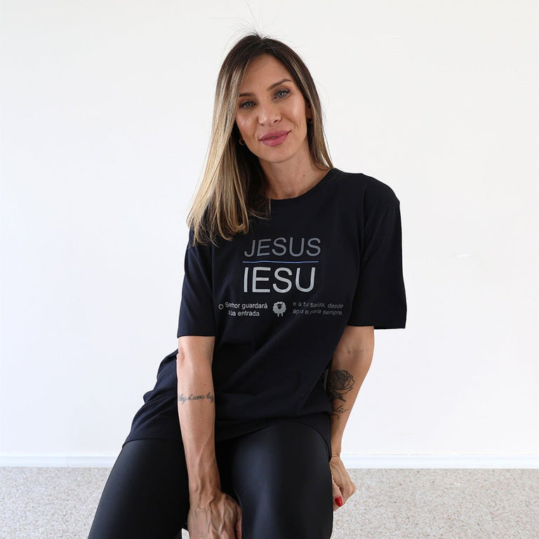 Camiseta Básica Unissex Manga Curta - Desde Agora e Para Sempre - Preta - iesustore