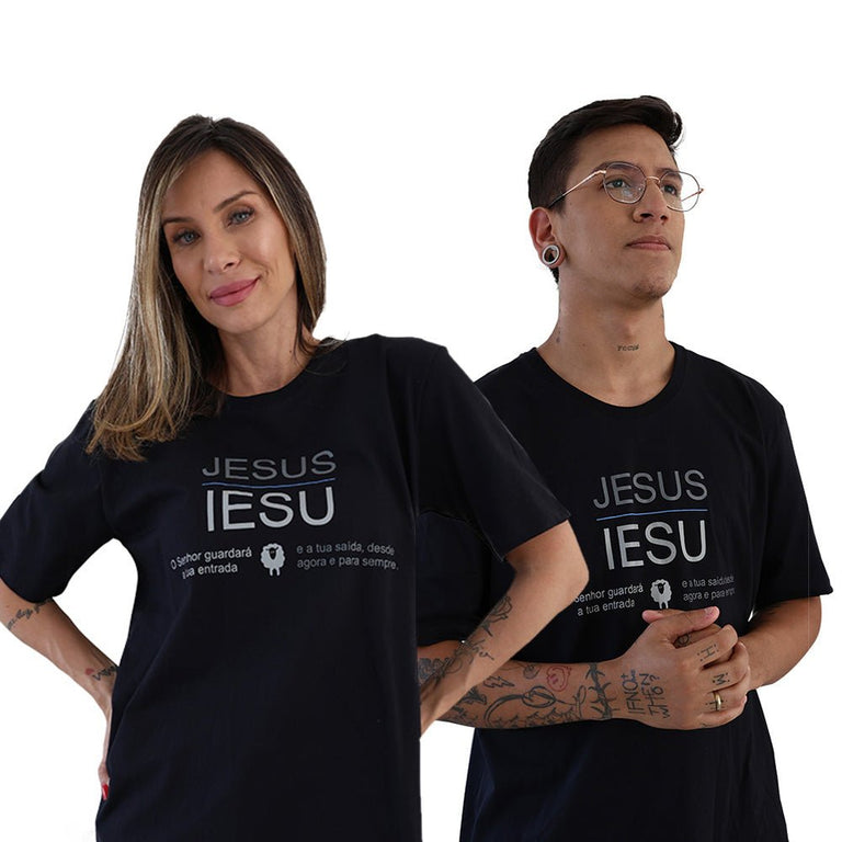 Camiseta Básica Unissex Manga Curta - Desde Agora e Para Sempre - Preta - iesustore