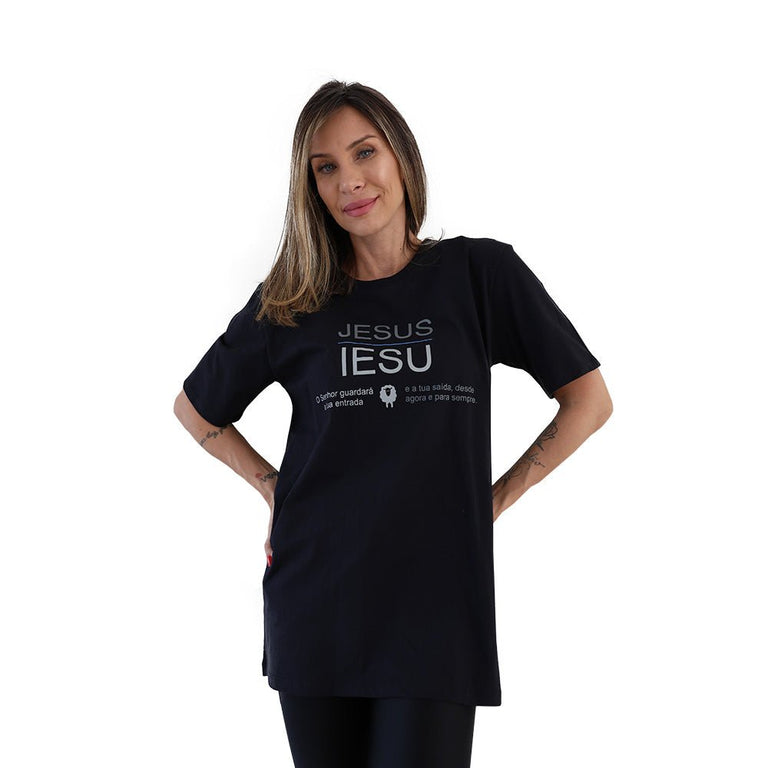Camiseta Básica Unissex Manga Curta - Desde Agora e Para Sempre - Preta - iesustore