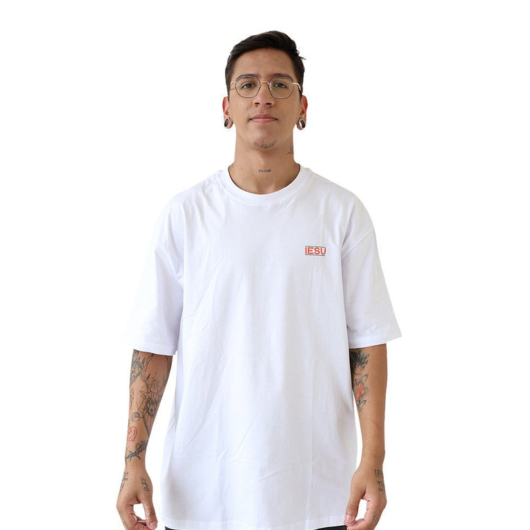 Camiseta Oversized Unissex Manga Curta - O Senhor é Seu Protetor - Branca - iesustore
