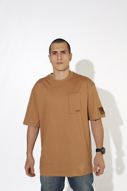 Camiseta Oversized Unissex Manga Curta - Proteja-me Senhor - Caramelo - iesustore