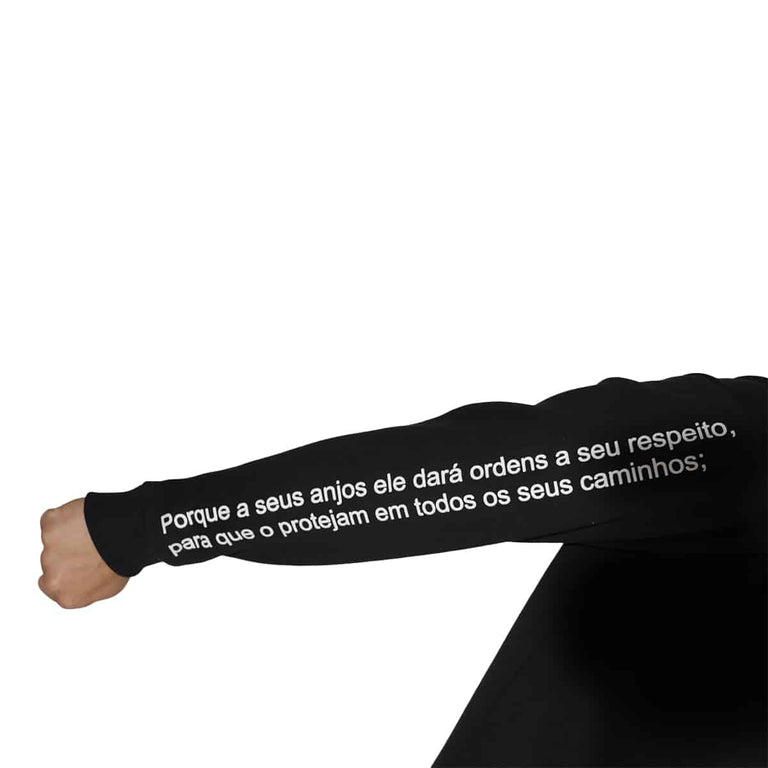 Moletom Oversized Unissex Manga Longa - Salmo 91 - Preta - iesustore