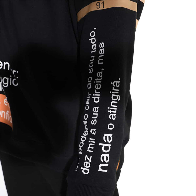 Moletom Oversized Unissex Manga Longa - Salmo 91 - Preta - iesustore